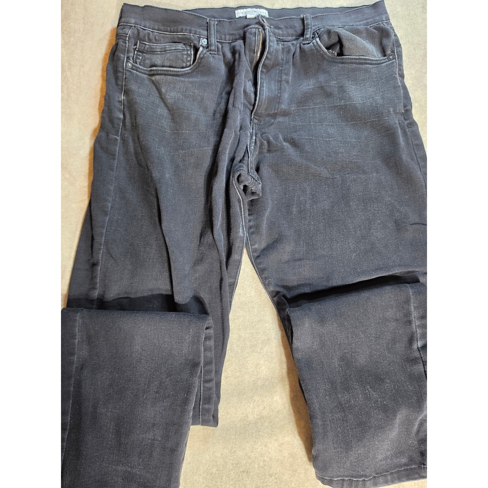 And Now This Mens Faded Black Straight Leg Denim Jeans Size 36